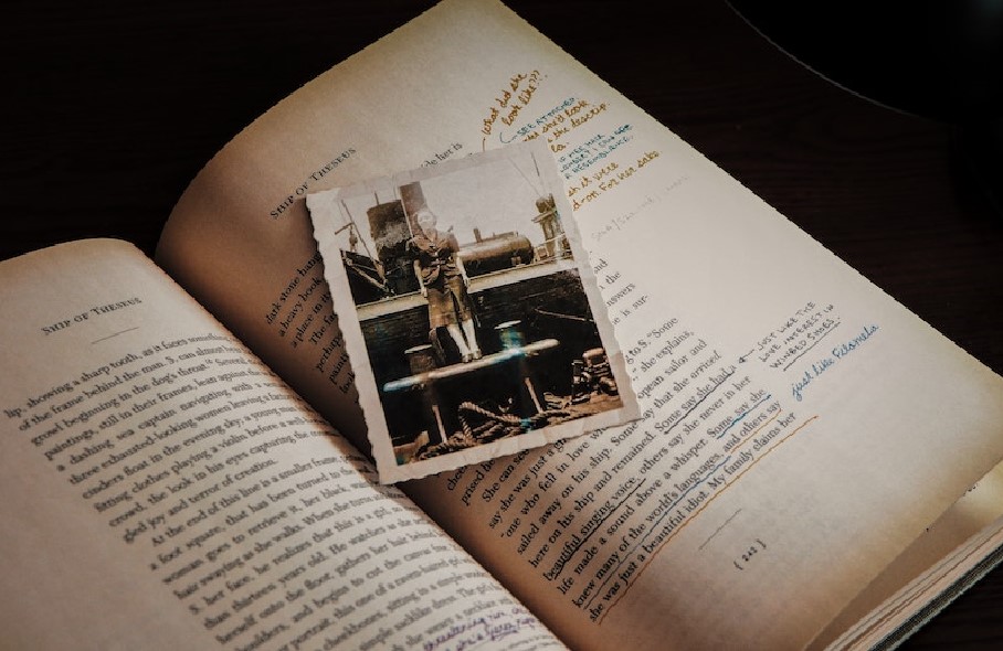 image of an old photograph on a book